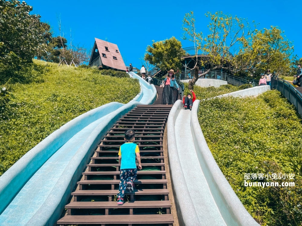新竹青青草原(櫻花大道)磨石子溜滑梯，園區地圖路線推薦