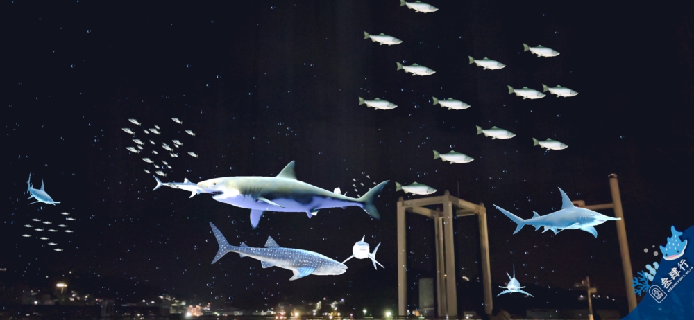 東岸旅客中心｜基隆港好食城AR虛擬實境「與鯨鯊共游」也太夢幻了。