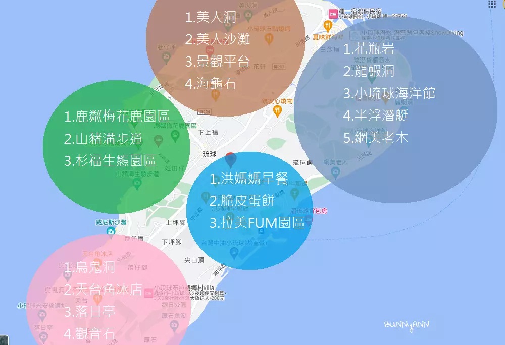 小琉球景點地圖
